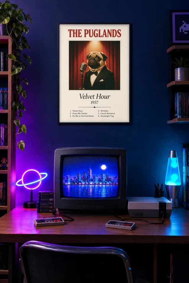 The Puglands printable wall art preview