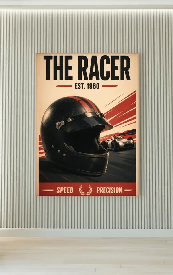 The Racer printable wall art preview